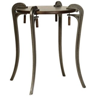 Metal Clamp Side Table With Wood Top   #Y3112
