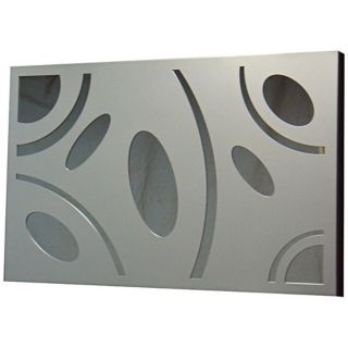 Silver Shapes 29" Wide Metal Frame Wall Mirror   #R0589