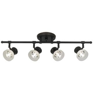 Frosted Glass and Bronze 4 Light Track Fixture   #T6300