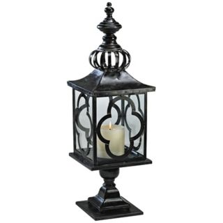 Regal 28" High Iron and Glass Candle Lantern   #V0878