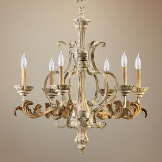Quorum Florence 27" Wide 6 Light Persian White Chandelier   #W5252