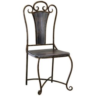 Lillian Iron and Wood Accent Chair   #J7684