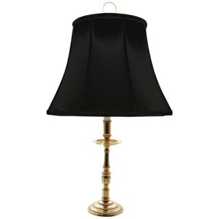 Old Dominion Brass Black Shade Candlestick Table Lamp   #J9038