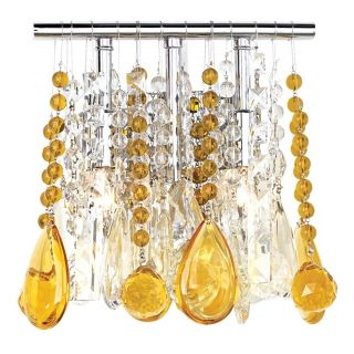 Clear and Amber Crystal  9" Wide Two Light Wall Sconce   #33768 00829