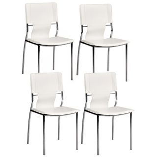 Zuo Trafico White Set of Four Side Chairs   #G4191