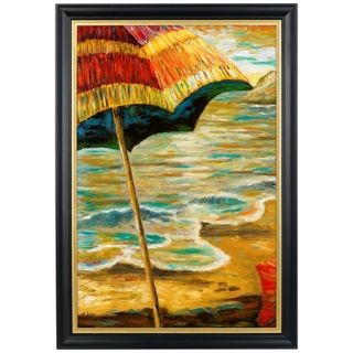 Beach Parasols II Gold Trim Giclee 41 1/2" High Wall Art   #80384 M6474