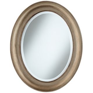 Cameo Champagne Finish 30 1/2" High Oval Wall Mirror   #W4272