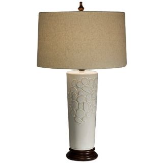 Natural Light Ambrosia Ceramic and Wood Table Lamp   #P5227