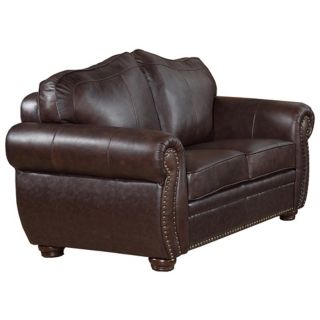 California Leather Brown Loveseat   #X9642