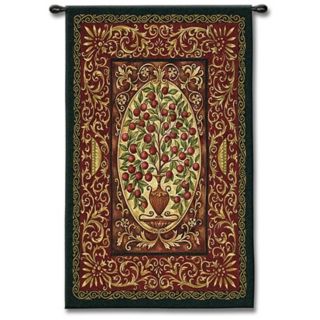 Cranberry Urn 53" High Wall Tapestry   #J8917