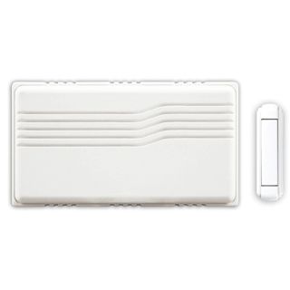 Modern White Finish Wireless 7 1/4" Wide Door Chime   #K6409