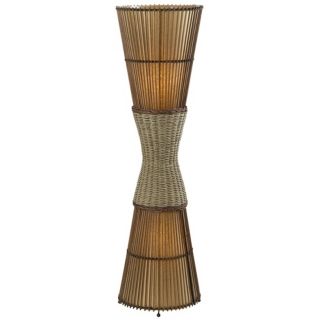Rattan Hourglass 40" High Floor Lamp   #T7973