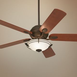 52" Casa Optima Teak Blade Ceiling Fan with Light Kit   #74557 89850 U9641
