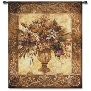 Bouquet Urn 53" High Wall Tapestry   #J8629