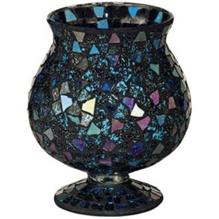 Dale Tiffany Sapphire Mosaic Hurricane Candle Holder   #X5044