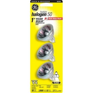 GE 50 Watt MR16 3 Piece Value Pack Halogen Light Bulbs   #24250
