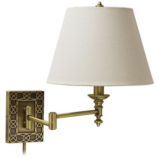 House of Troy Wall Knot Brass Plug In Swing Arm Wall Lamp   #X5625