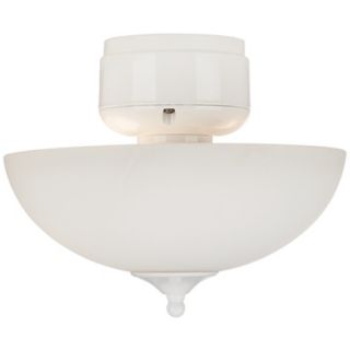 White Glass CFL White Finish Ceiling Fan Light Kit   #M4828