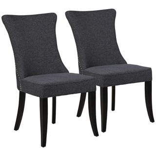Gray, Upholstered, Dining Chairs Seating