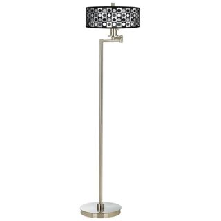 Black and Grey Dotted Squares Energy Efficient Floor Lamp   #13024 K1258