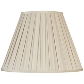 Off White Faux Silk Pleated Shade7x14x11 (Spider)   #R2542