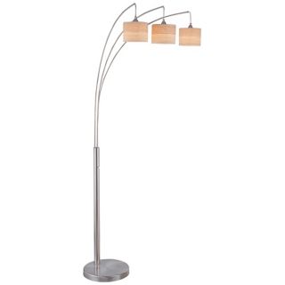 Lite Source Relaxar 3 Light Polished Steel Arc Floor Lamp   #W9918