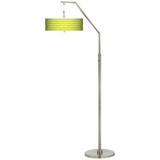 Vivid Green Stripes Giclee Arc Floor Lamp   #H5361 P3032