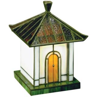 Pagoda Collection Green Tiffany Style Glass Accent Light   #X8008
