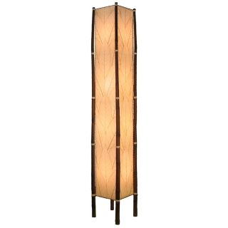 Eangee Fortune Tower Natural Cocoa Leaves 72" Floor Lamp   #M2144