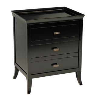 Trio Moderne Three Drawer Black End or Bedside Table   #61481