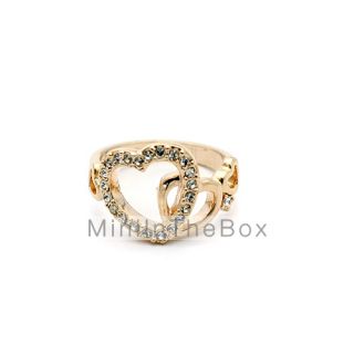 EUR € 3.49   diamant bezaaid holle dubbele liefde ring, Gratis