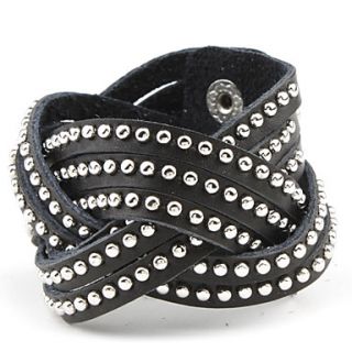 EUR € 4.77   Wave Shape Rivet Leather Bracelet, Gratis Verzending