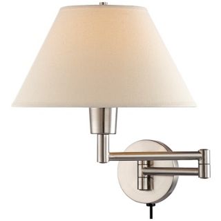 Lite Source Steel Empire Shade Plug In Swing Arm Wall Lamp   #90324