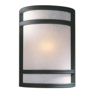Bronze With French Scavo Glass 9 1/2" High Wall Sconce   #64151