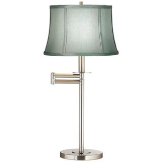 Spa Blue Brushed Nickel Finish Swing Arm Desk Lamp   #41253 51755