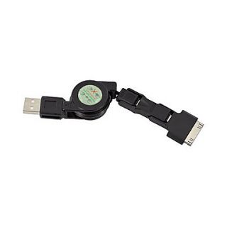 USD $ 4.39   3 In 1 Rectractable USB to Apple 30pin/Micro USB/Mini USB