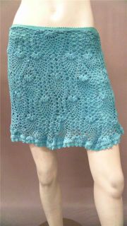 Raviya Junior M Crochet A Line Above Knee Skirt Blue Knit Designer