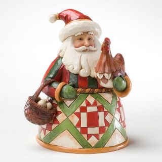 Jim Shore Heartwood Creek Christmas Figurine Small Santa with Rooster