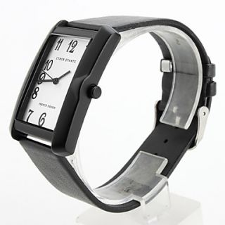 EUR € 5.97   unisex læder analog quartz armbåndsur 2354h (sort