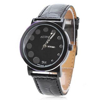 USD $ 6.99   Womens Circle Styled PU Analog Quartz Wrist Watch