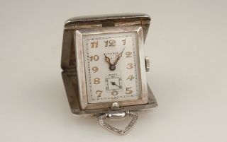 Swiss Juvenia Pop Up Sterling Silver Niello Pocket Watch