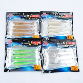 108 mm 3,8 g Soft Pack de Lure (4 trozos envasados ​​/ colores