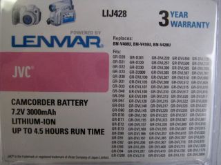 Lenmar Battery LIJ428 Replacement for JVC BNV428 7 2V 3000mAh Lithium