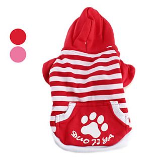 USD $ 15.29   Footprint Striped Hoodie Coat for Dogs (XS XL, Assorted