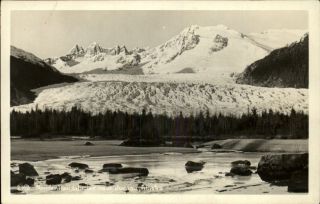 Juneau AK Mendenhall Glacier Real Photo Postcard