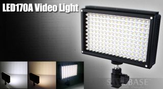 170A LED Video Lighting Kit Dimmer 5600K on Camera Light for Camcorder