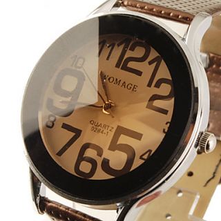 USD $ 7.29   Korea Style PU Leather Band Preppy Style Big Dial Quartz