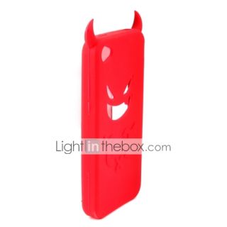 USD $ 2.39   Devil Protective Silica Gel Case for iPhone4   Red,