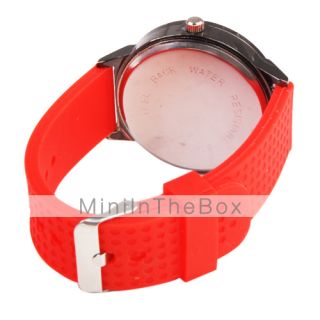 silikone rem stor urskive Quartz armbåndsur til damer og herrer (rød