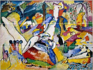 XL Wassily Kandinsky Abstract Painting Bathroom Shower Wall Tile